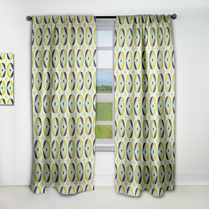 Diamond Retro V - Mid-Century Modern Curtain - 1 Panel