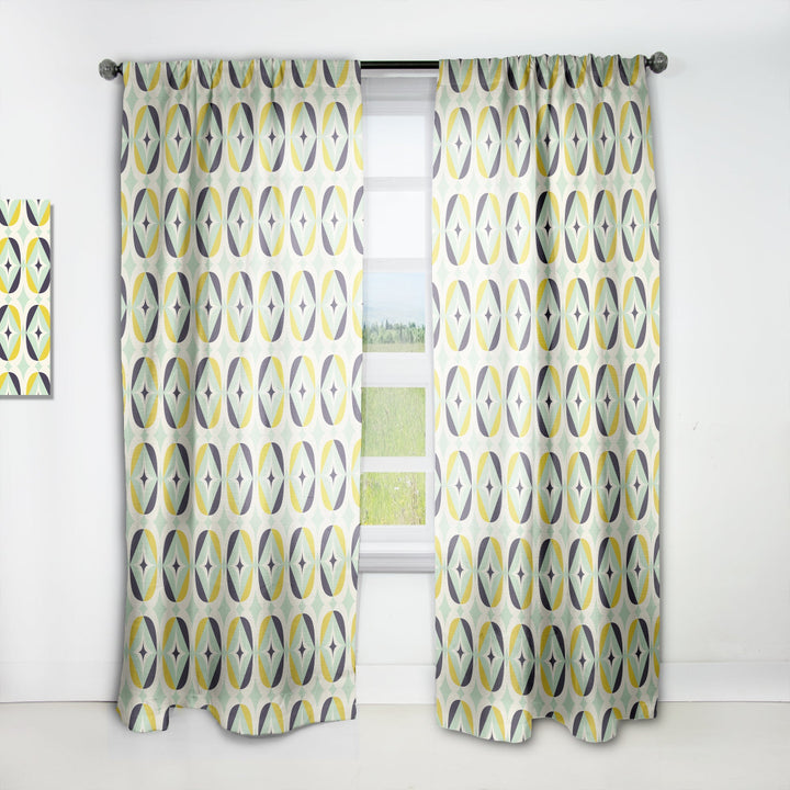 Diamond Retro V - Mid-Century Modern Curtain - 1 Panel