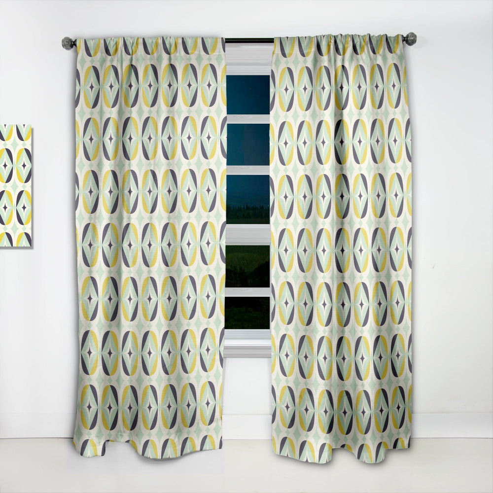 Diamond Retro V - Mid-Century Modern Curtain - 1 Panel