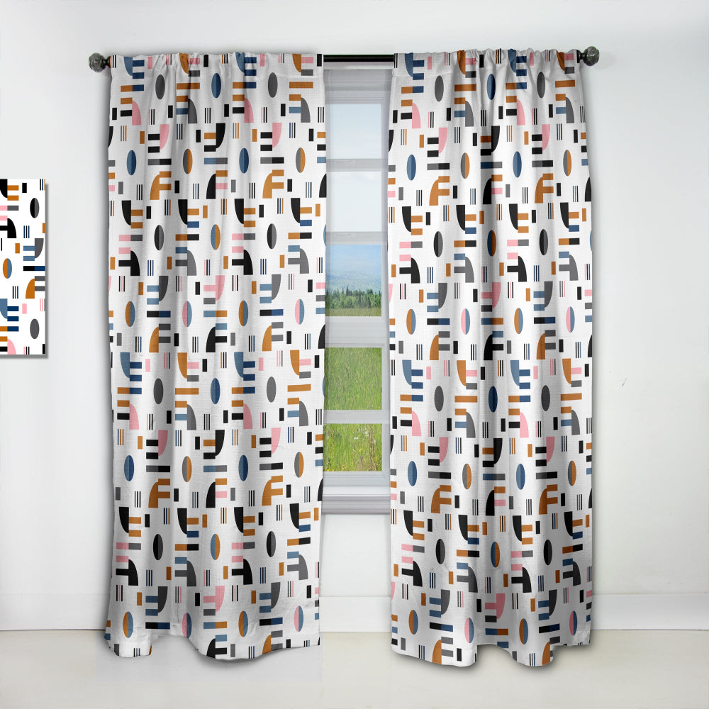Retro Abstract Design XI - Mid-Century Modern Curtain - 1 Panel