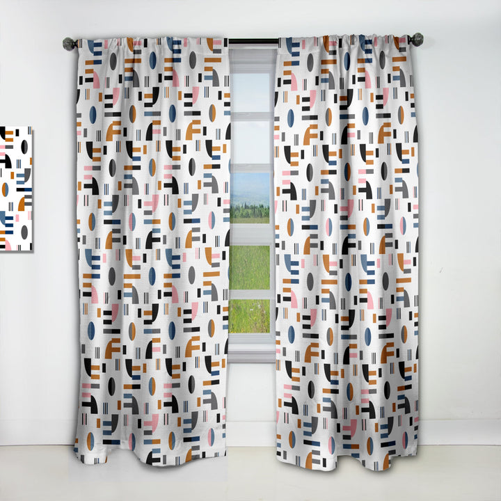Retro Abstract Design XI - Mid-Century Modern Curtain - 1 Panel