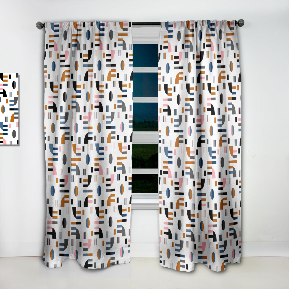 Retro Abstract Design XI - Mid-Century Modern Curtain - 1 Panel