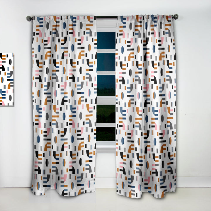 Retro Abstract Design XI - Mid-Century Modern Curtain - 1 Panel