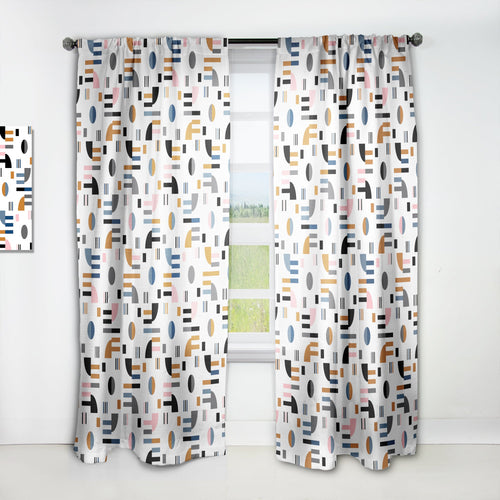 Retro Abstract Design XI - Mid-Century Modern Curtain - 1 Panel