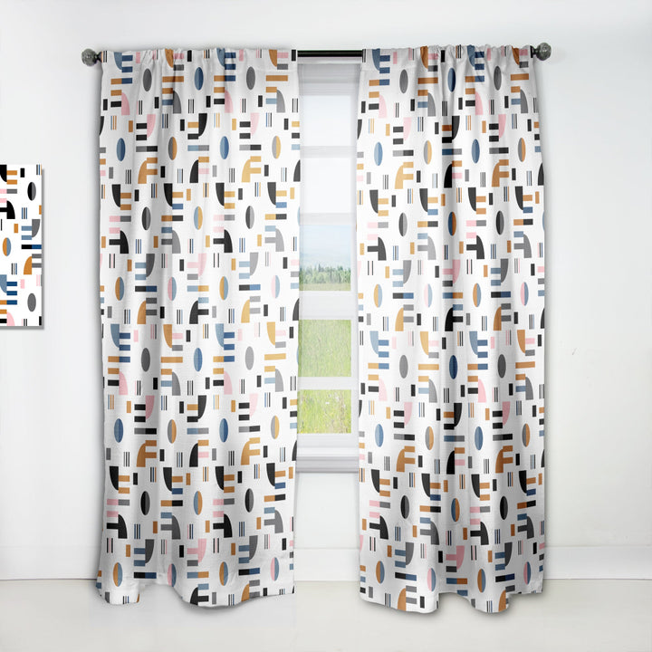 Retro Abstract Design XI - Mid-Century Modern Curtain - 1 Panel