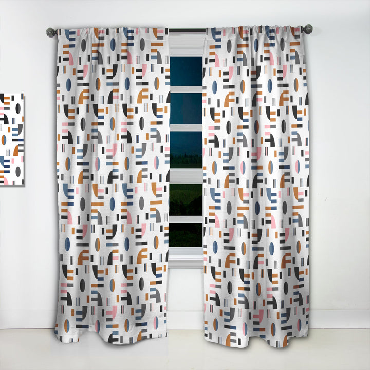 Retro Abstract Design XI - Mid-Century Modern Curtain - 1 Panel