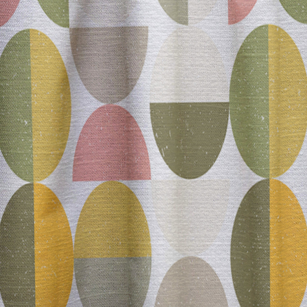 Vintage Circular Design I - Mid-Century Modern Curtain - 1 Panel