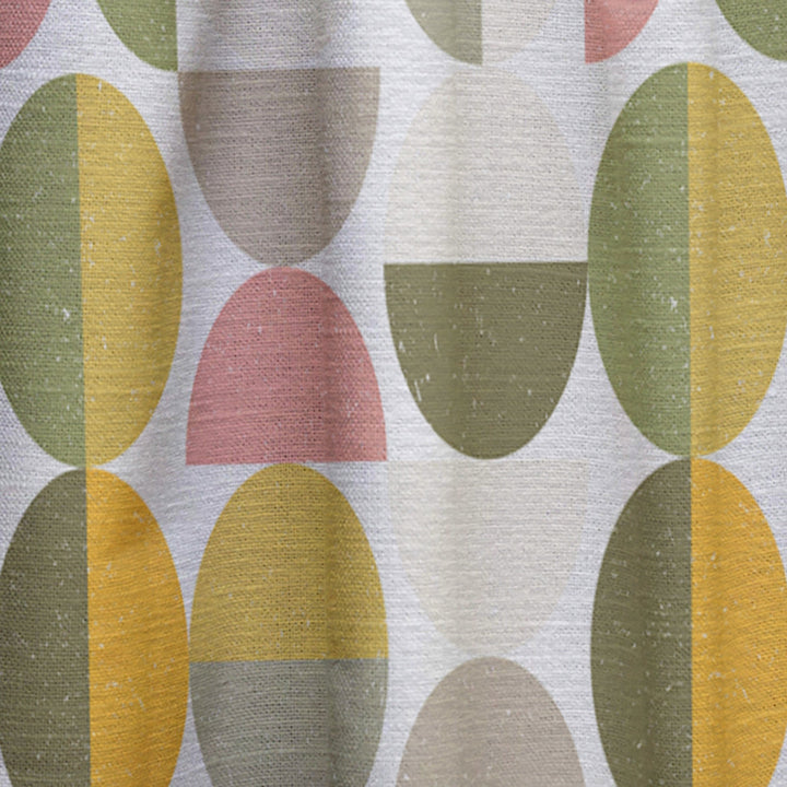 Vintage Circular Design I - Mid-Century Modern Curtain - 1 Panel