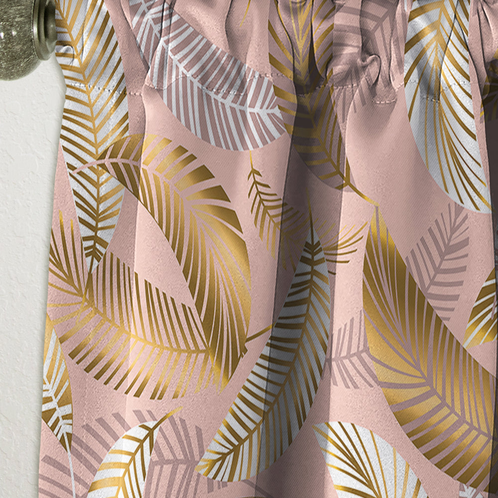 Golden Tropical Pattern V - Mid-Century Modern Curtain - 1 Panel
