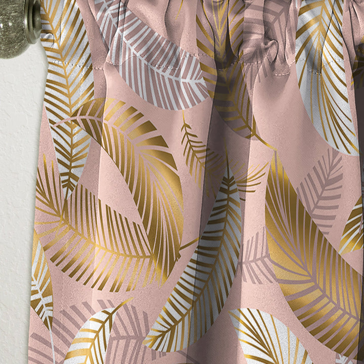 Golden Tropical Pattern V - Mid-Century Modern Curtain - 1 Panel