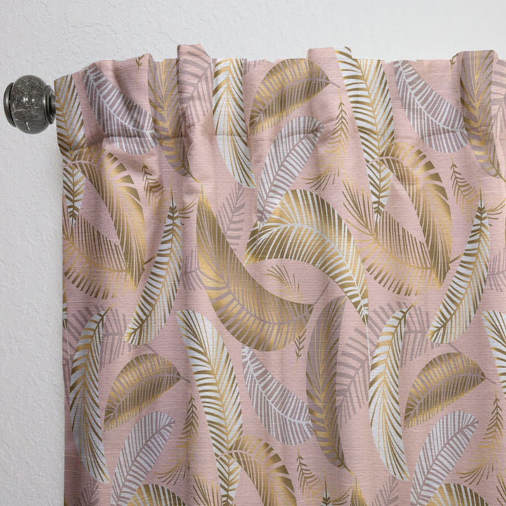 Golden Tropical Pattern V - Mid-Century Modern Curtain - 1 Panel