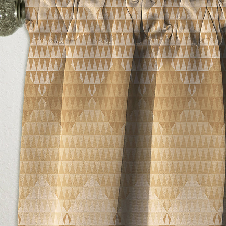 Beige Retro Triangular Wave - Mid-Century Modern Curtain - 1 Panel