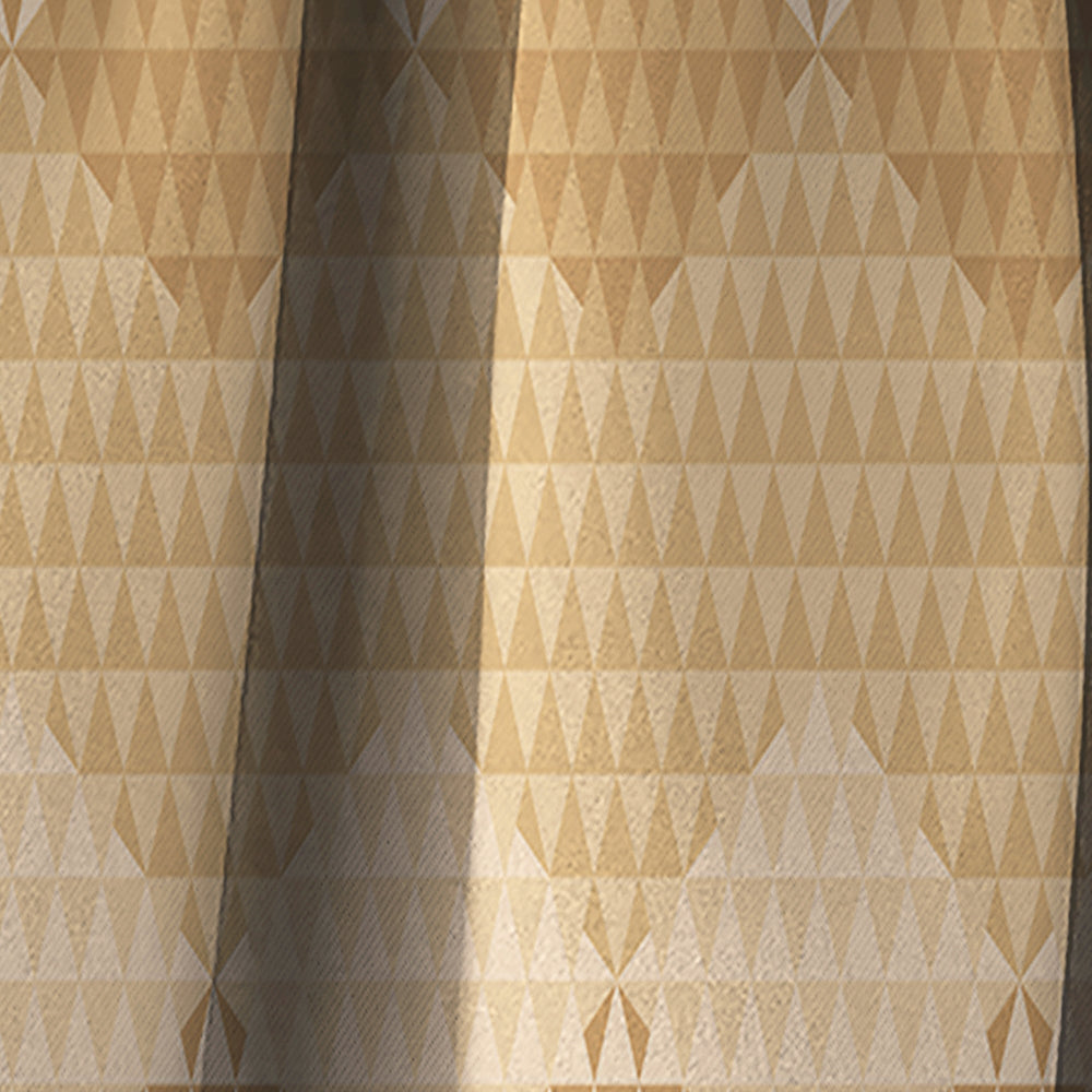 Beige Retro Triangular Wave - Mid-Century Modern Curtain - 1 Panel