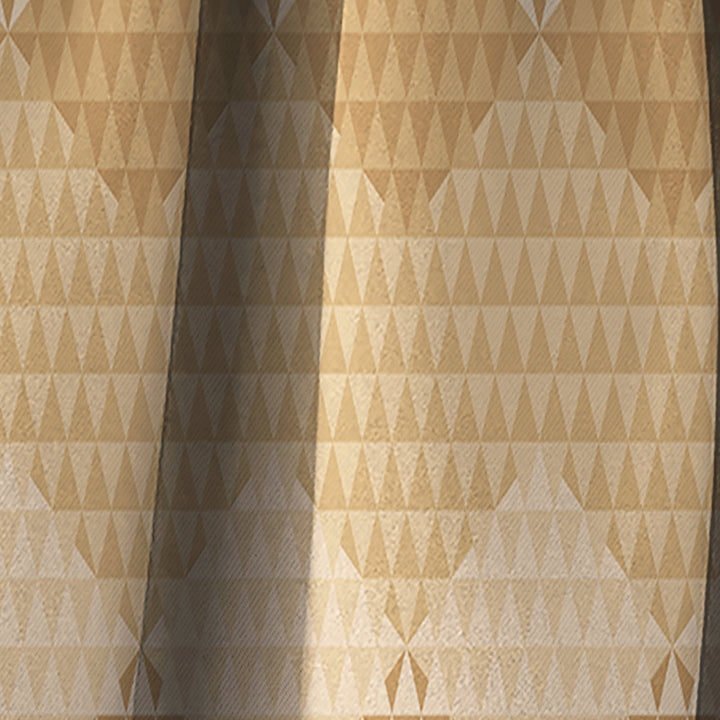 Beige Retro Triangular Wave - Mid-Century Modern Curtain - 1 Panel
