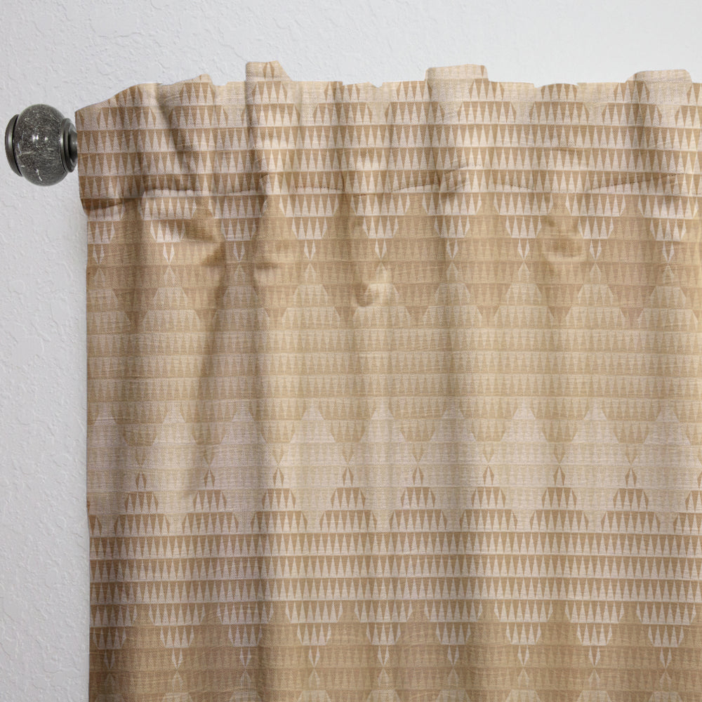 Beige Retro Triangular Wave - Mid-Century Modern Curtain - 1 Panel