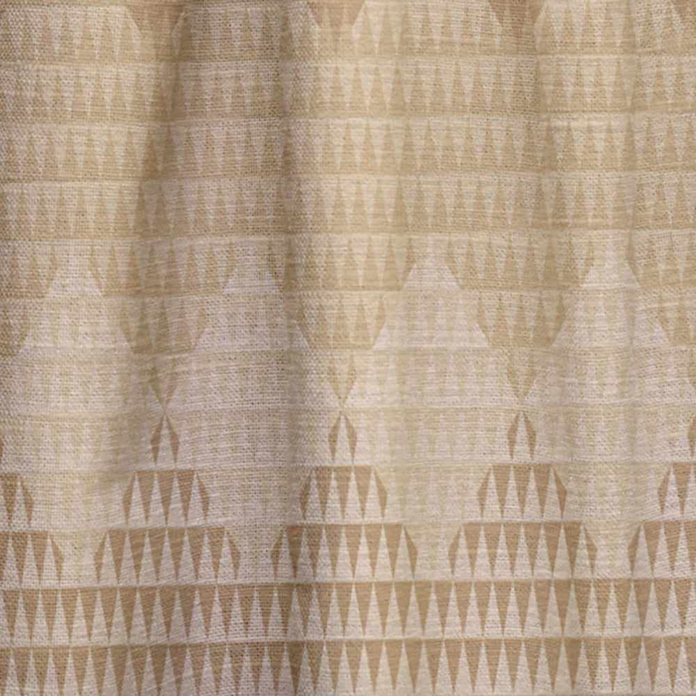 Beige Retro Triangular Wave - Mid-Century Modern Curtain - 1 Panel
