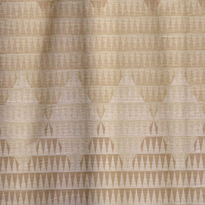Beige Retro Triangular Wave - Mid-Century Modern Curtain - 1 Panel