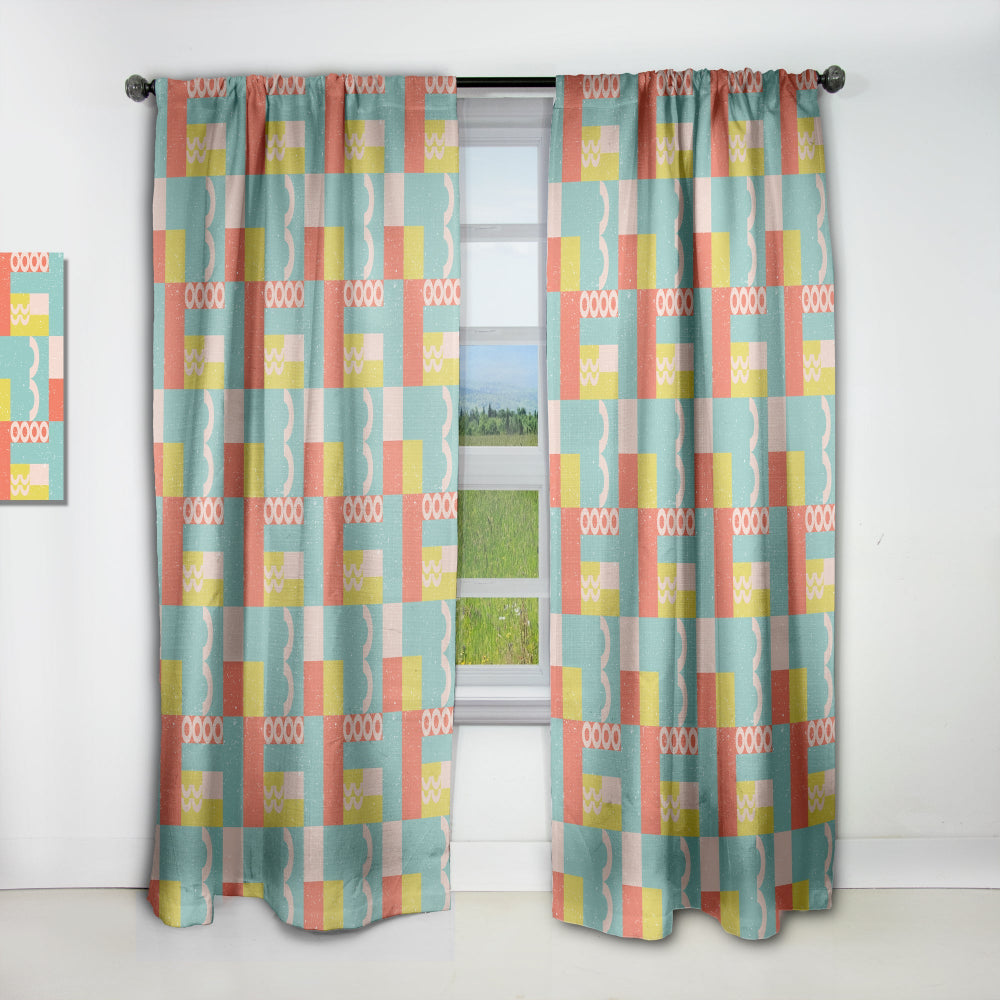 Retro Abstract Design III - Mid-Century Modern Curtain - 1 Panel