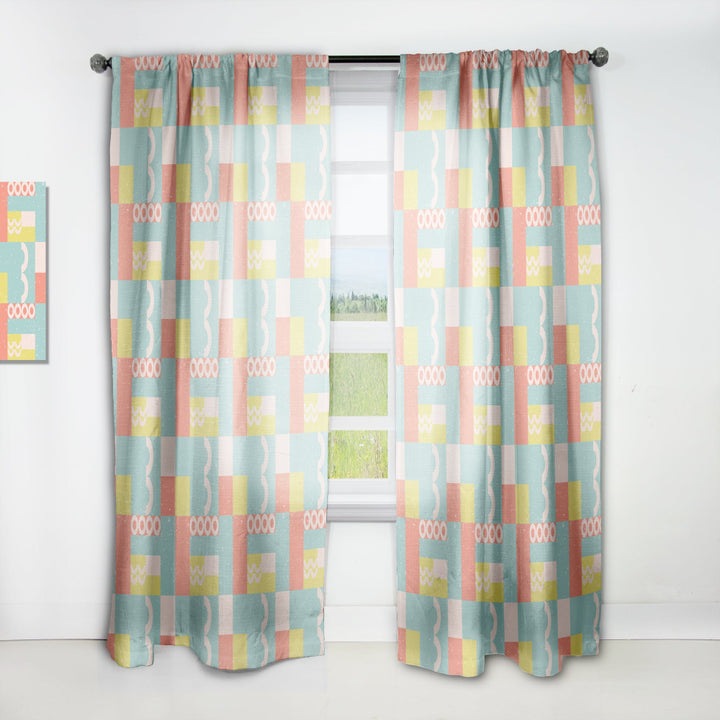 Retro Abstract Design III - Mid-Century Modern Curtain - 1 Panel