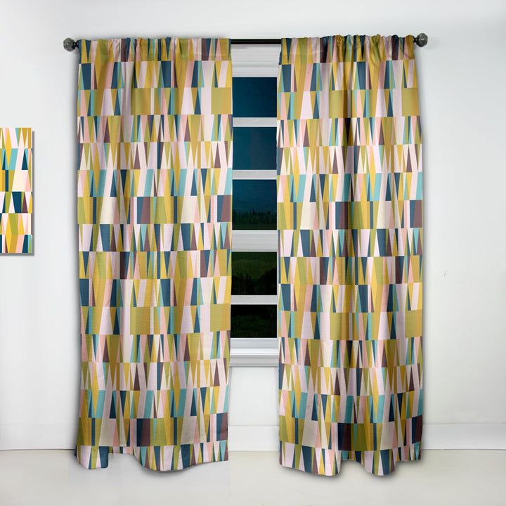 Triangular Retro Design I - Mid-Century Modern Curtain - 1 Panel