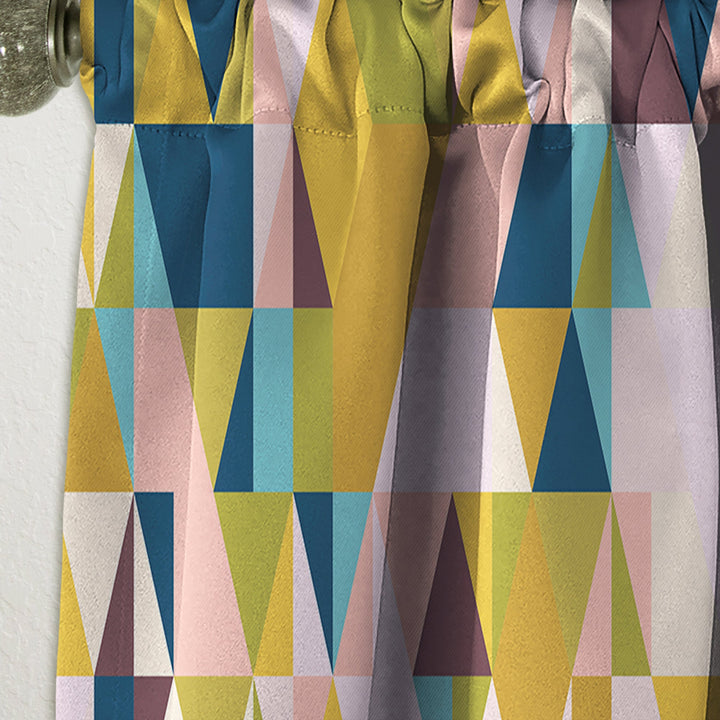 Triangular Retro Design I - Mid-Century Modern Curtain - 1 Panel