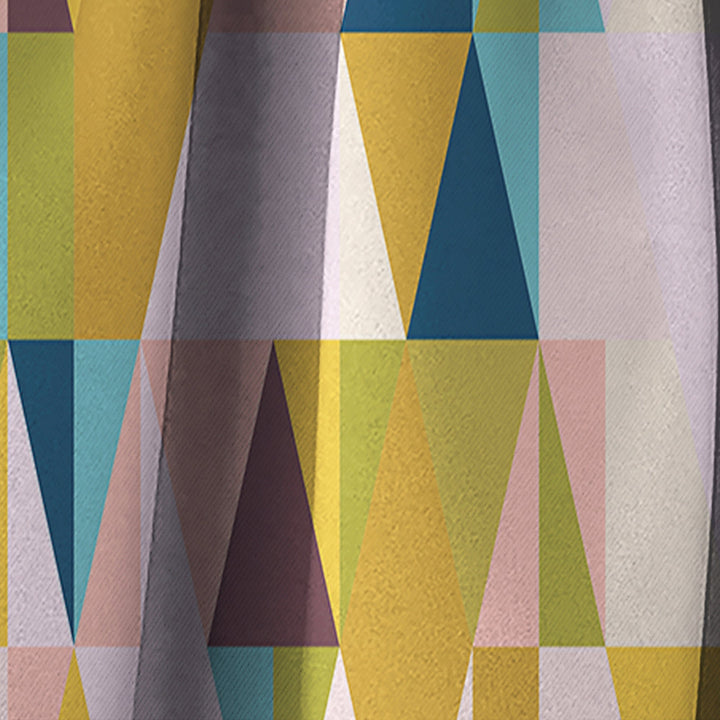 Triangular Retro Design I - Mid-Century Modern Curtain - 1 Panel