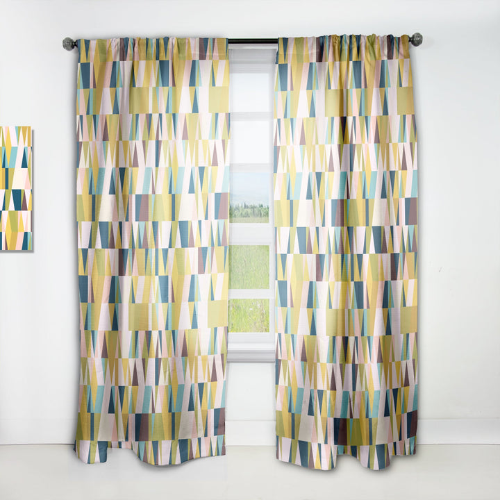 Triangular Retro Design I - Mid-Century Modern Curtain - 1 Panel