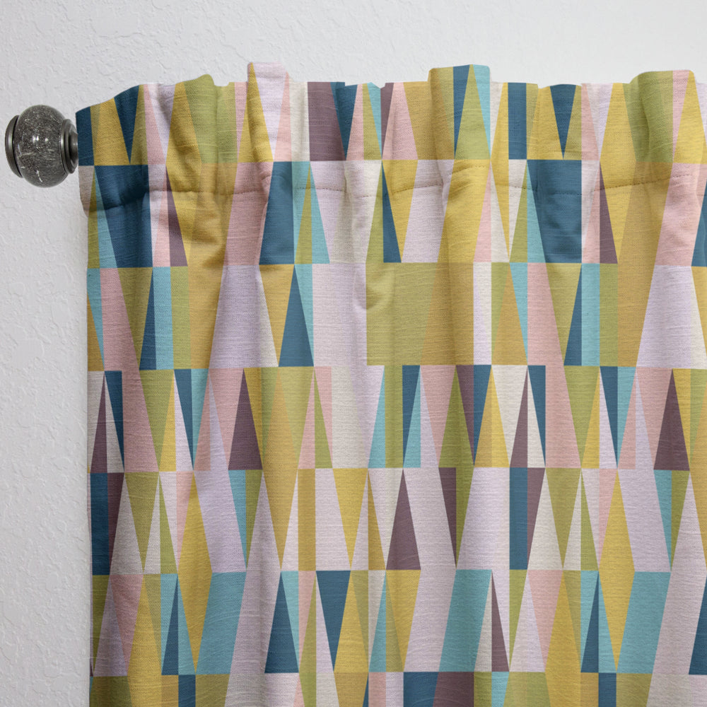 Triangular Retro Design I - Mid-Century Modern Curtain - 1 Panel