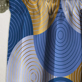 Retro Luxury Waves In Gold And Blue X - Mid-Century Modern Curtain - 1 Panel