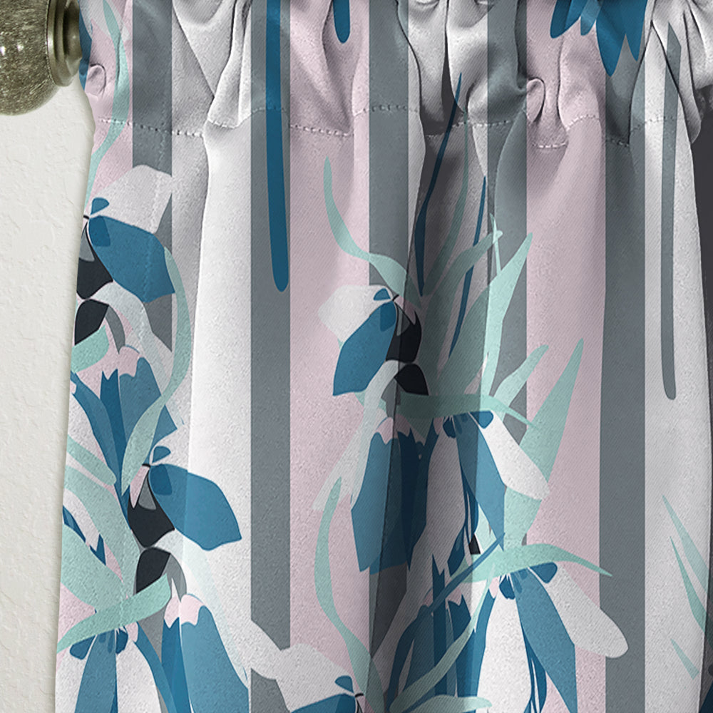Retro Handdrawn Lilies - Mid-Century Modern Curtain - 1 Panel