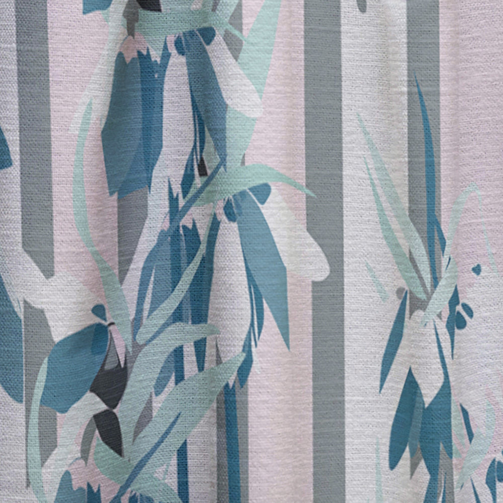 Retro Handdrawn Lilies - Mid-Century Modern Curtain - 1 Panel
