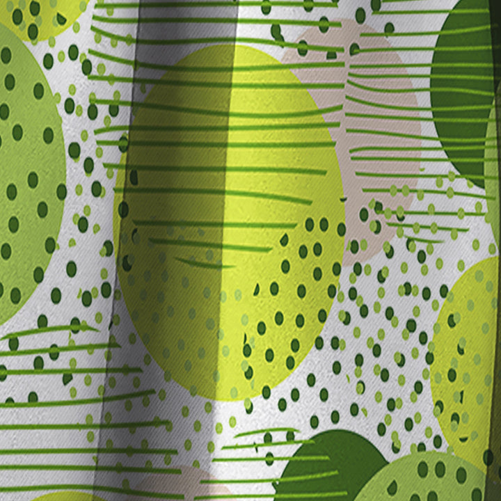 Circular Abstract Retro Geometric X - Mid-Century Modern Curtain - 1 Panel