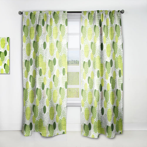 Circular Abstract Retro Geometric X - Mid-Century Modern Curtain - 1 Panel