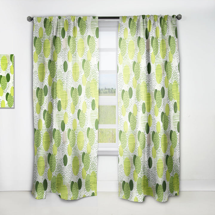 Circular Abstract Retro Geometric X - Mid-Century Modern Curtain - 1 Panel