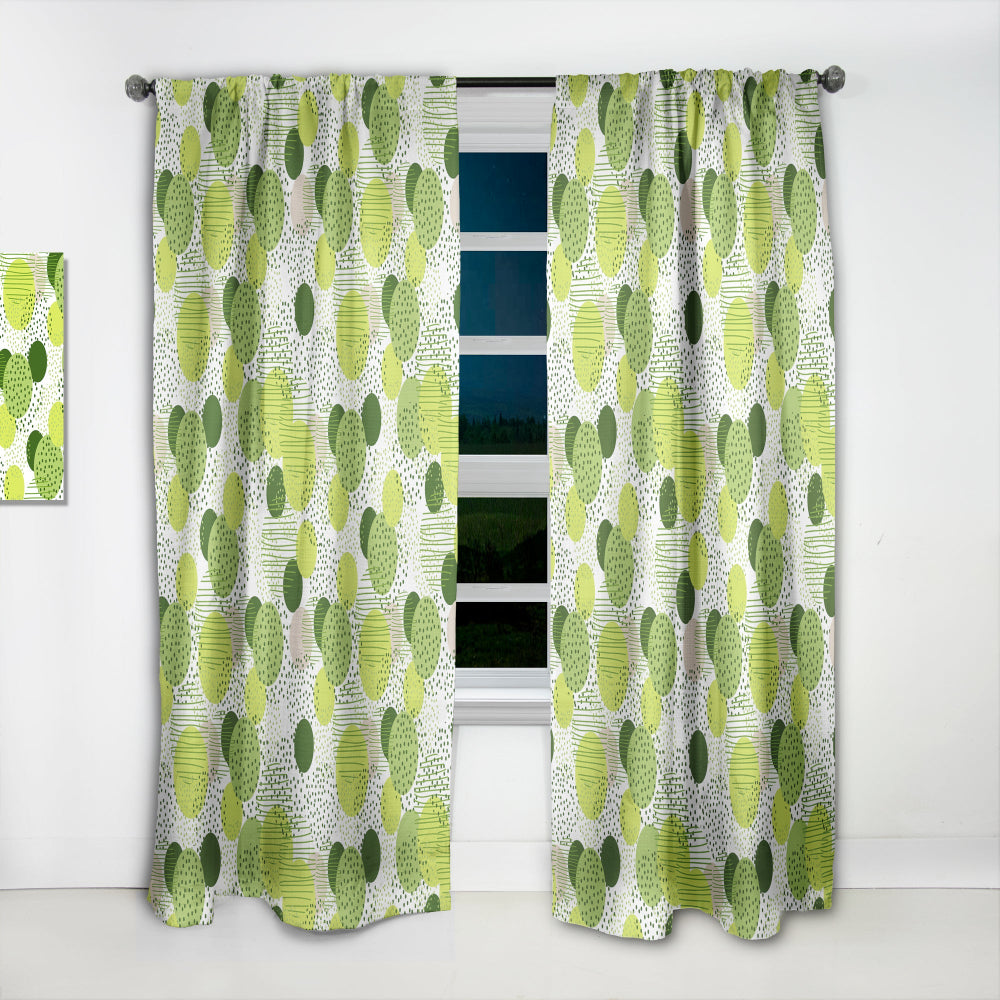 Circular Abstract Retro Geometric X - Mid-Century Modern Curtain - 1 Panel