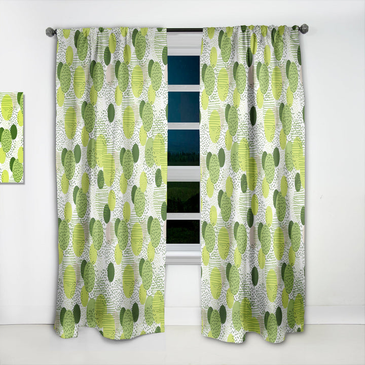 Circular Abstract Retro Geometric X - Mid-Century Modern Curtain - 1 Panel