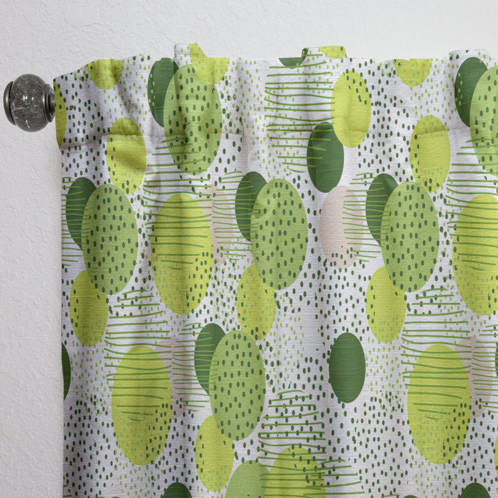 Circular Abstract Retro Geometric X - Mid-Century Modern Curtain - 1 Panel
