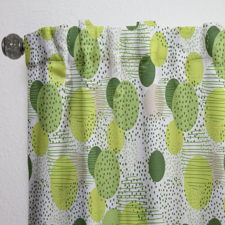 Circular Abstract Retro Geometric X - Mid-Century Modern Curtain - 1 Panel