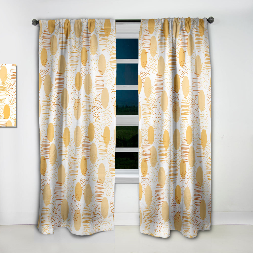 Circular Abstract Retro Geometric IX - Mid-Century Modern Curtain - 1 Panel