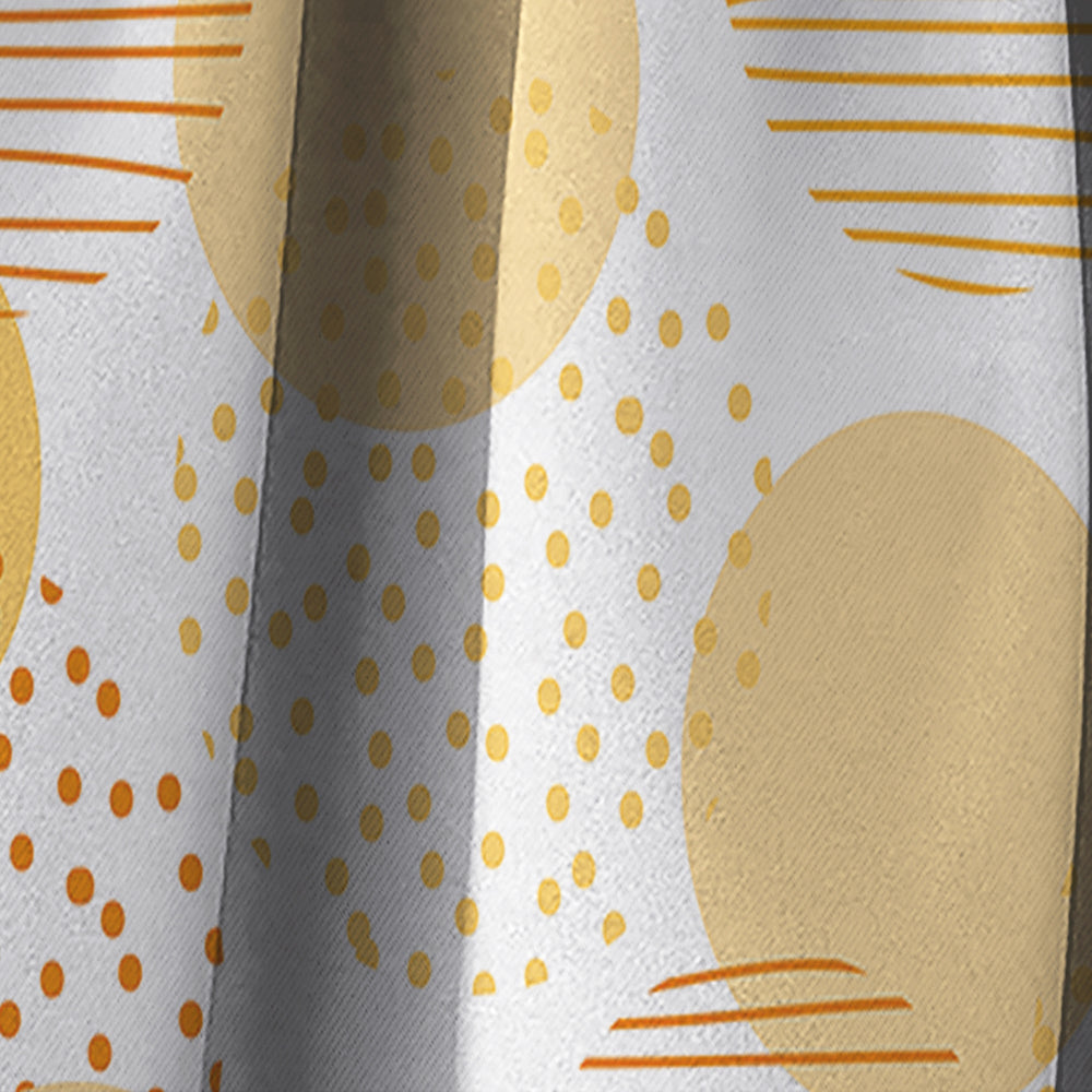 Circular Abstract Retro Geometric IX - Mid-Century Modern Curtain - 1 Panel