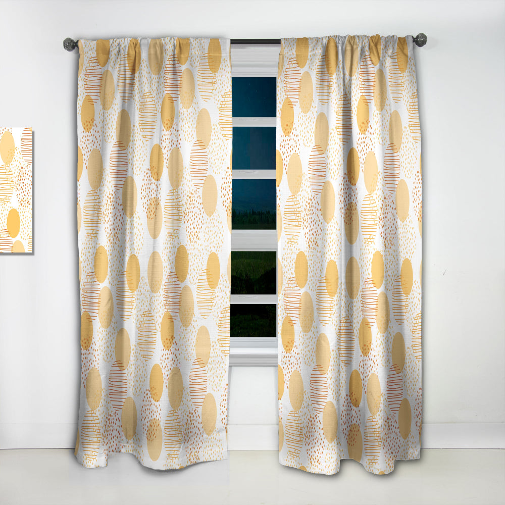 Circular Abstract Retro Geometric IX - Mid-Century Modern Curtain - 1 Panel