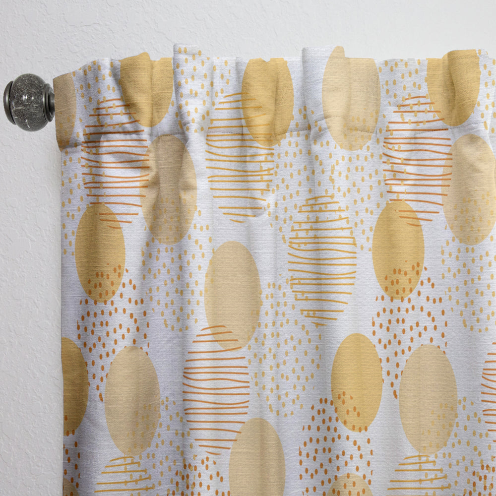Circular Abstract Retro Geometric IX - Mid-Century Modern Curtain - 1 Panel