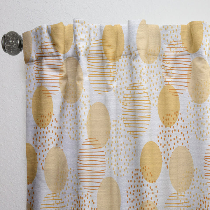 Circular Abstract Retro Geometric IX - Mid-Century Modern Curtain - 1 Panel