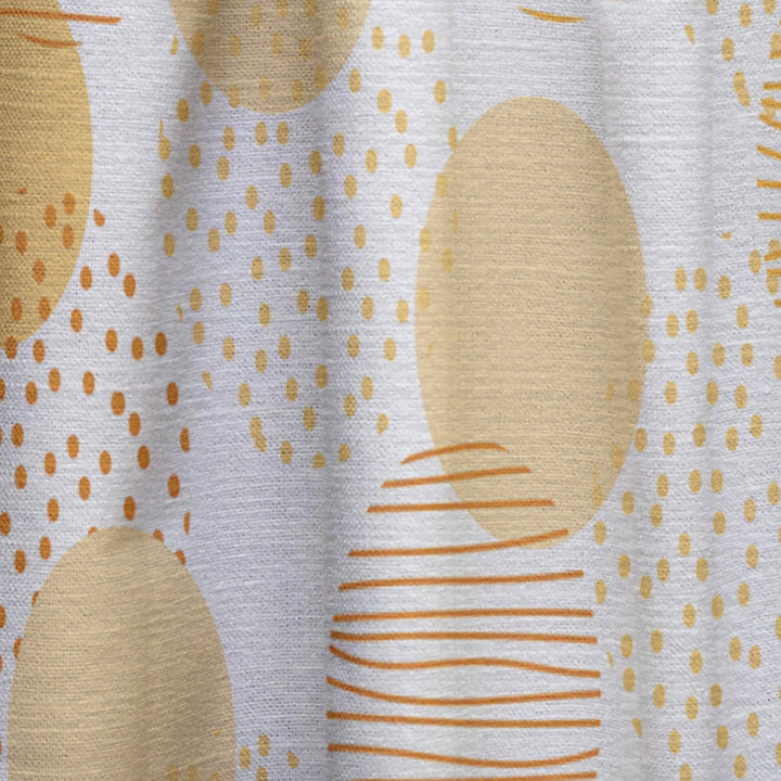 Circular Abstract Retro Geometric IX - Mid-Century Modern Curtain - 1 Panel