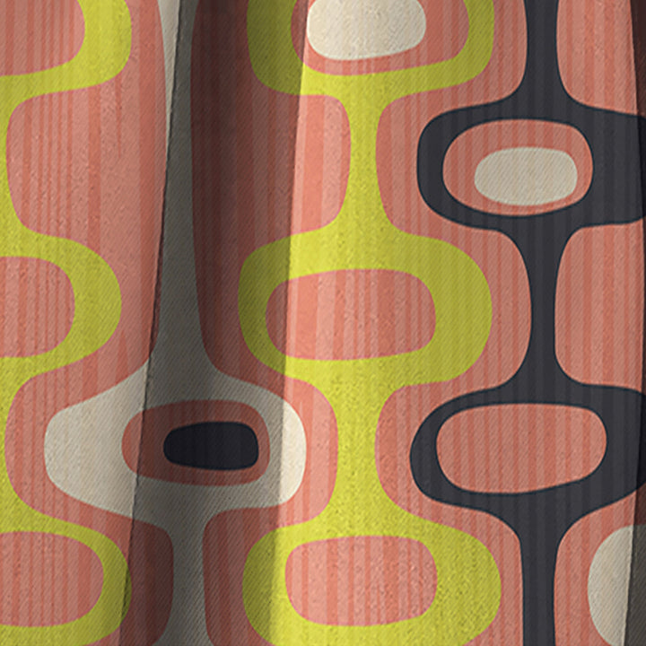 Retro Abstract Design XIII - Mid-Century Modern Curtain - 1 Panel