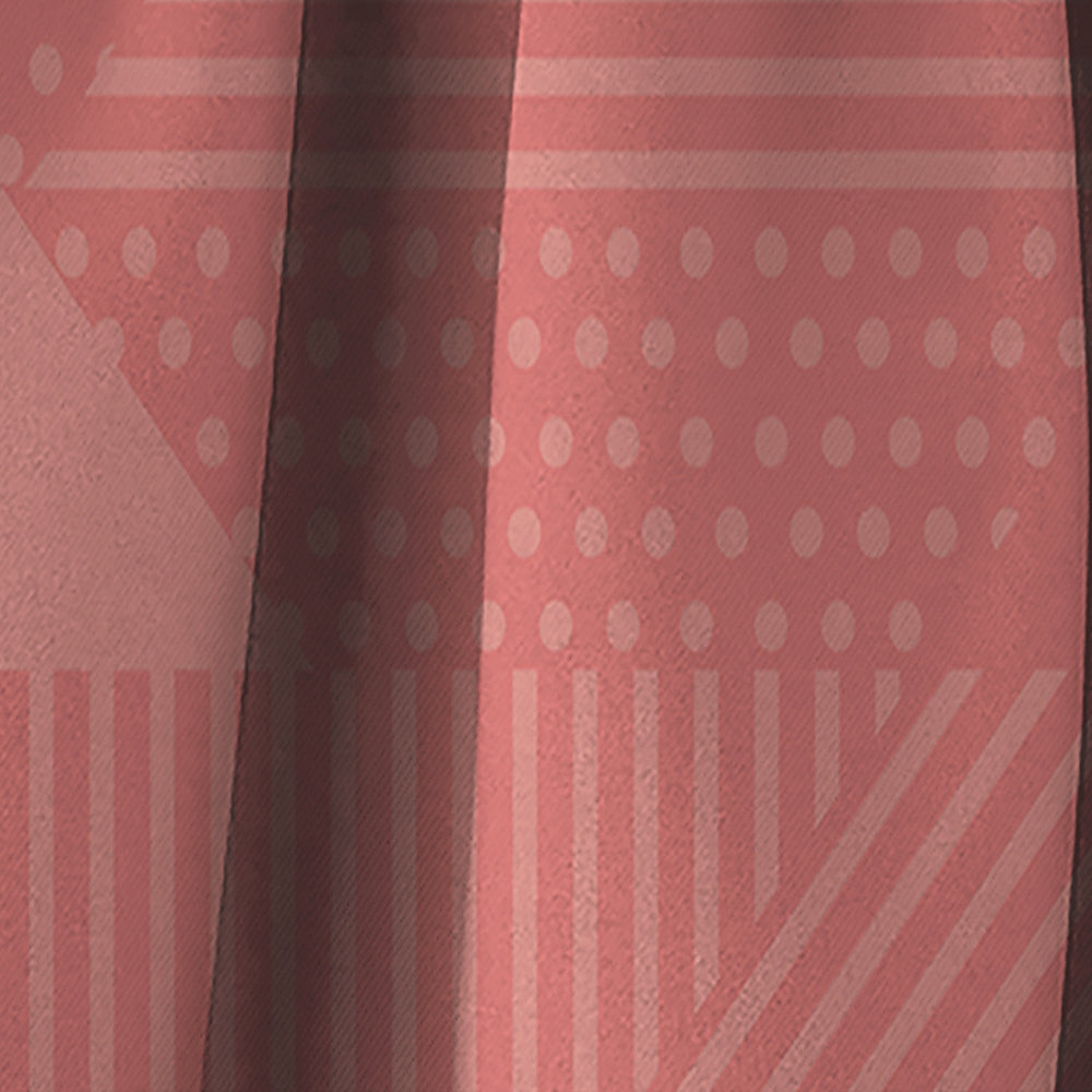 Triangual Retro Coral Pattern - Mid-Century Modern Curtain - 1 Panel