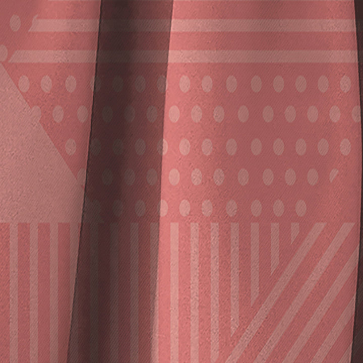 Triangual Retro Coral Pattern - Mid-Century Modern Curtain - 1 Panel