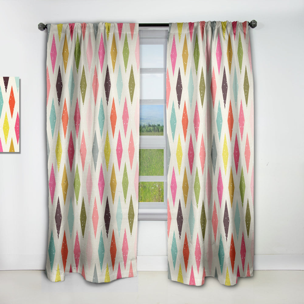 Diamond Retro III - Mid-Century Modern Curtain - 1 Panel