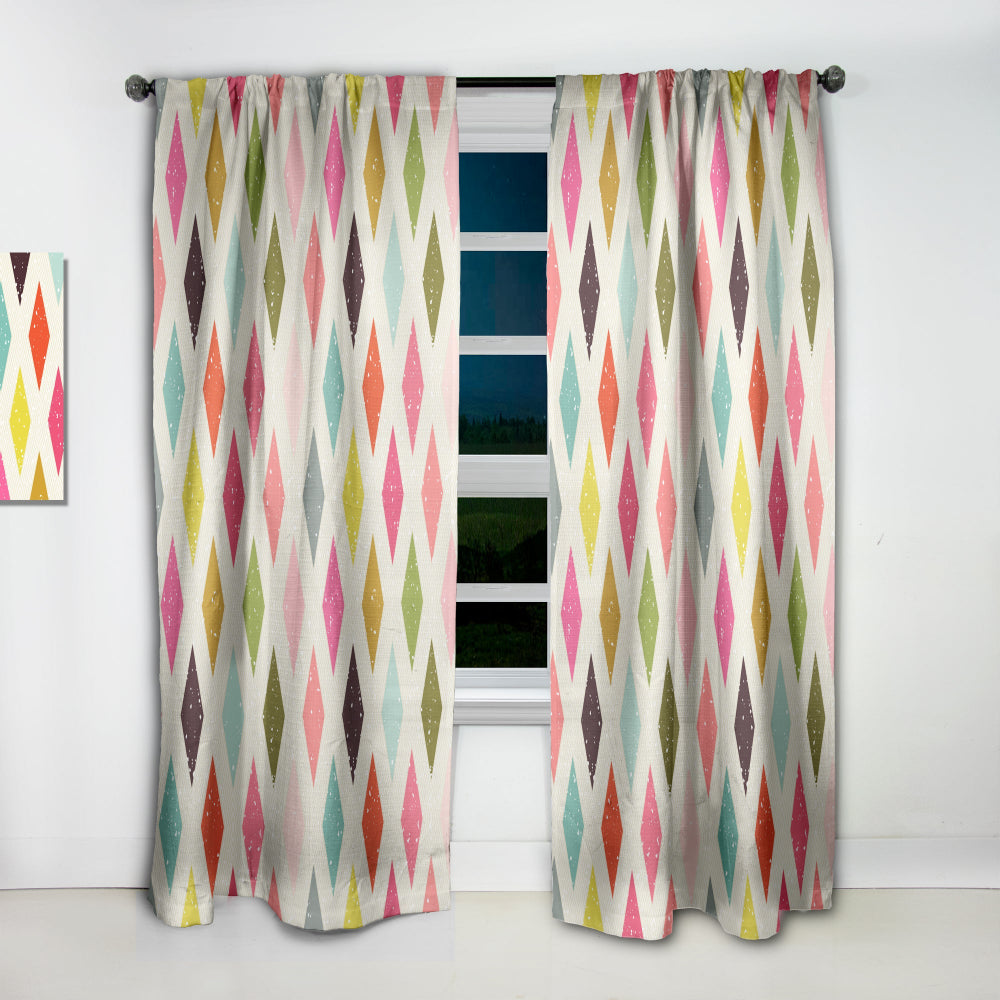 Diamond Retro III - Mid-Century Modern Curtain - 1 Panel