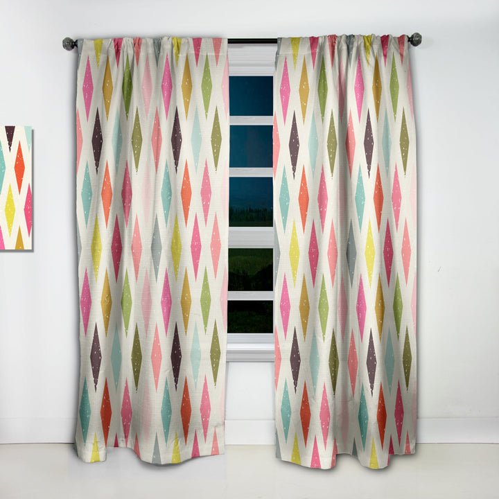 Diamond Retro III - Mid-Century Modern Curtain - 1 Panel
